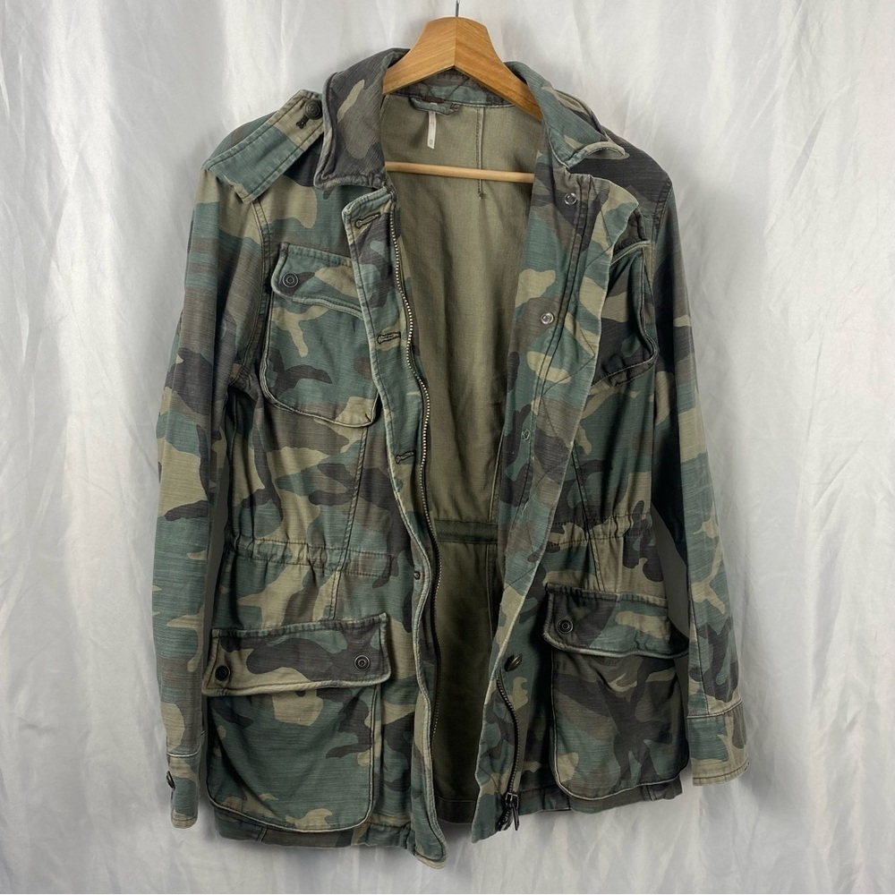 Free People Women’s Camouflage Military Style Utility Jacket Size XS - Picture 3 of 16